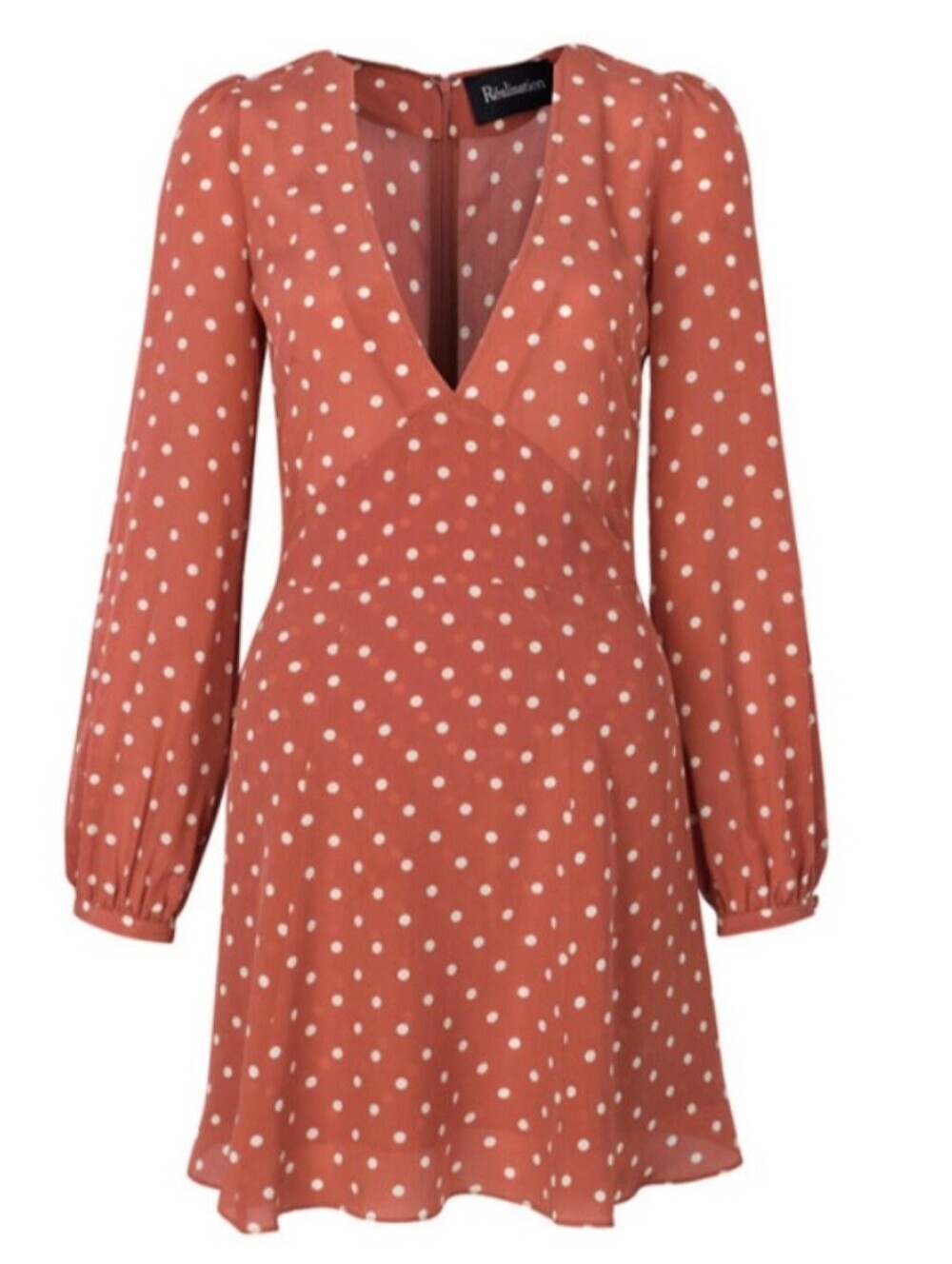 Realisation Par Kate XS 100% Silk Polka Dot Slip Dress Orange Mini Babydoll